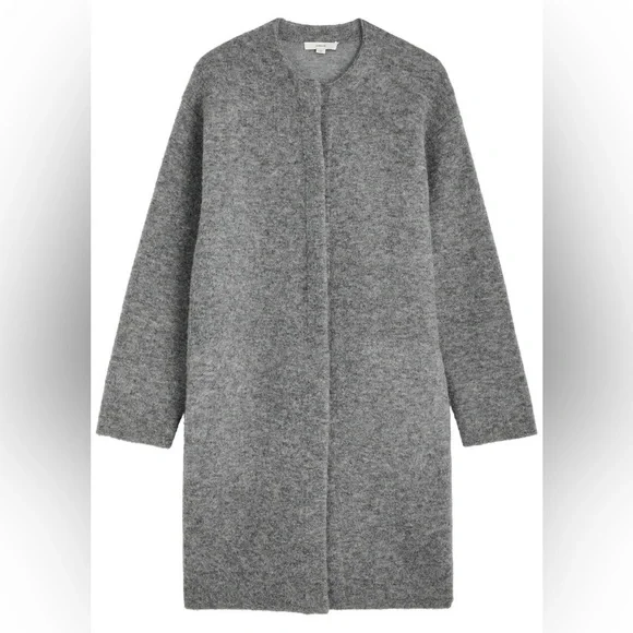 Vince grey Textured Soft Sculpted Car Coat medium - Picture 3 of 16